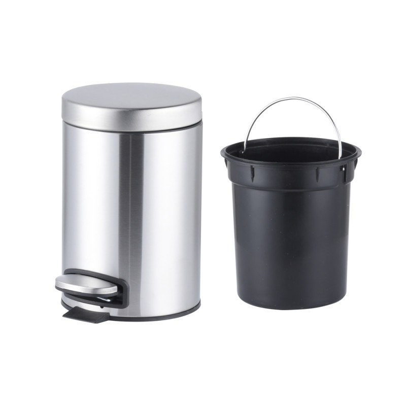 Мусорное ведро с плавным закрытием круглое Mixxus Ellipse-TC0205 SS Color 5л цвет нержавейка (MI707