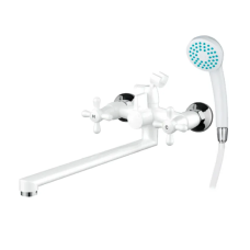 Смеситель для ванной Plamix Sirius-140 White (со шлангом и лейкой)