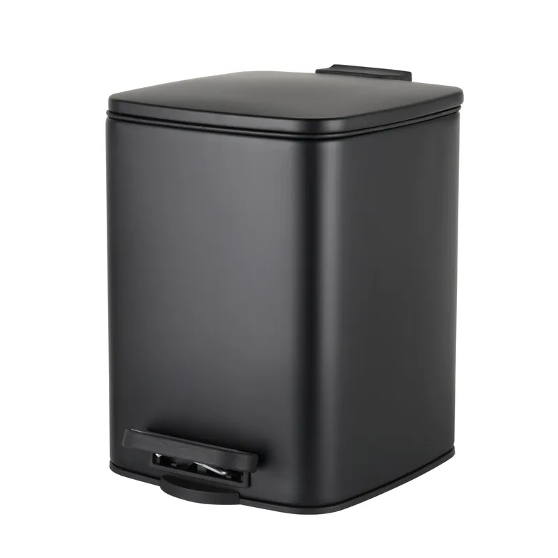 Мусорное ведро с плавным закрытием квадратное Zerix Kubix-TC0106 Black 6 л цвет черный