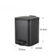 Мусорное ведро с плавным закрытием квадратное Zerix Kubix-TC0106 Black 6 л цвет черный