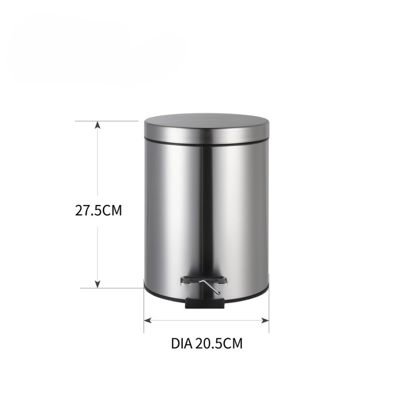 Мусорное ведро с плавным закрытием круглое Zerix Solo-TC0205 SS Color 5л цвет нержавейка