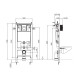 Инсталляция для подвесного унитаза Koer KT-0407 500x126x1150mm, без панели смыва