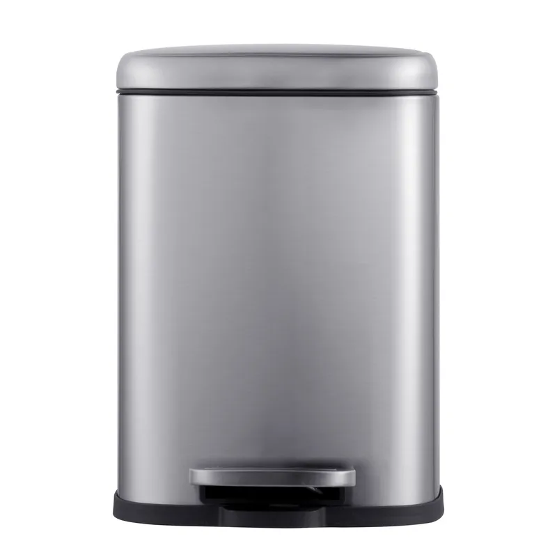 Мусорное ведро с плавным закрытием прямоугольное Mixxus Premium Style-TC0305 SS Color 5л цвет нержа