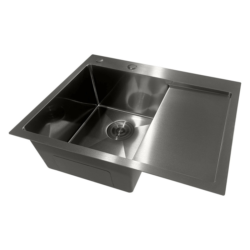 Мойка из нержавеющей стали Mixxus MH6350L Nano-Black (3.0/0.8) цвет графит