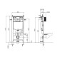 Инсталляция для подвесного унитаза Koer KT-0503-01 500x126x1150mm с панелью смыва KT-0606-01 Хром (