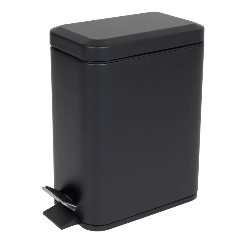 Мусорное ведро с плавным закрытием прямоугольное Zerix Sansa-TC0105 Black 5 л цвет черный