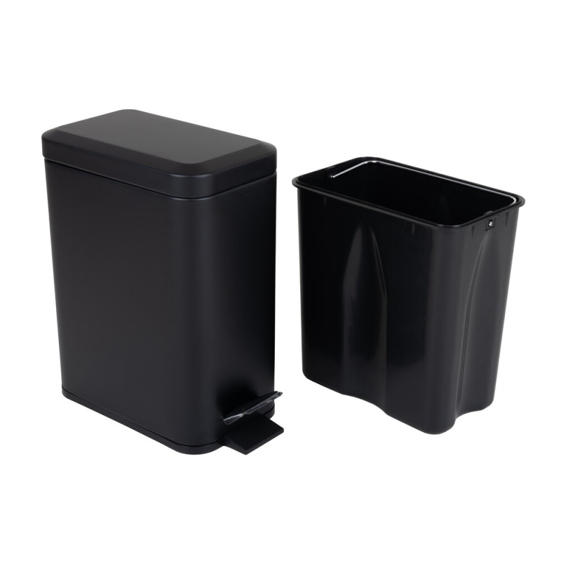 Мусорное ведро с плавным закрытием прямоугольное Zerix Sansa-TC0105 Black 5 л цвет черный