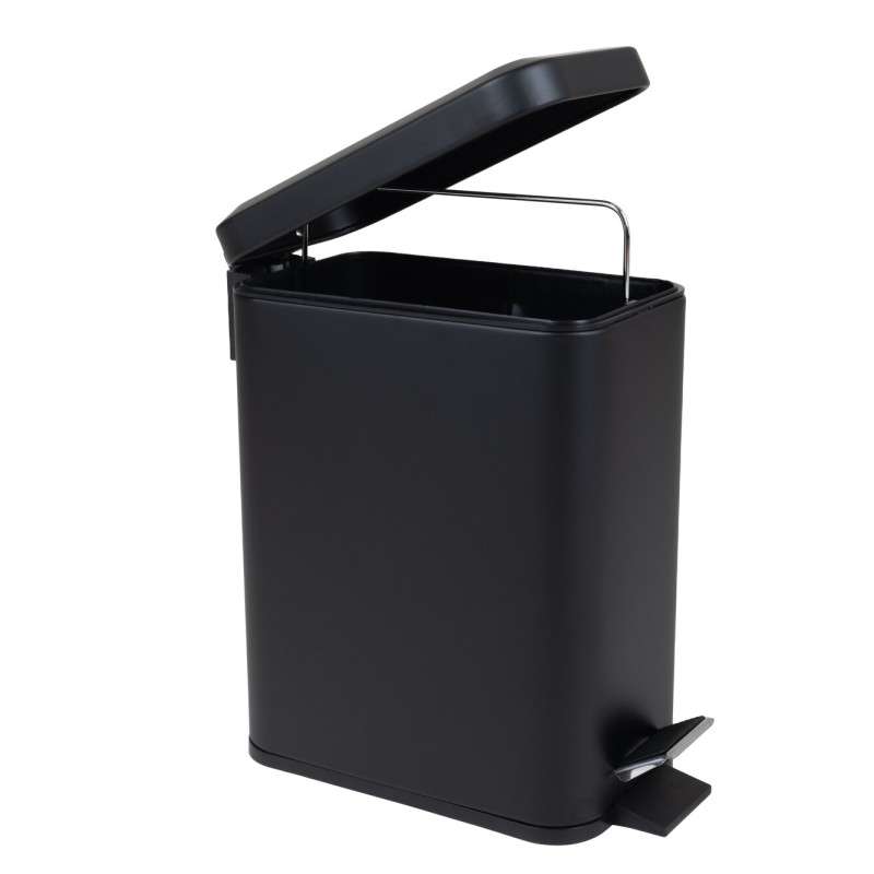 Мусорное ведро с плавным закрытием прямоугольное Zerix Sansa-TC0105 Black 5 л цвет черный