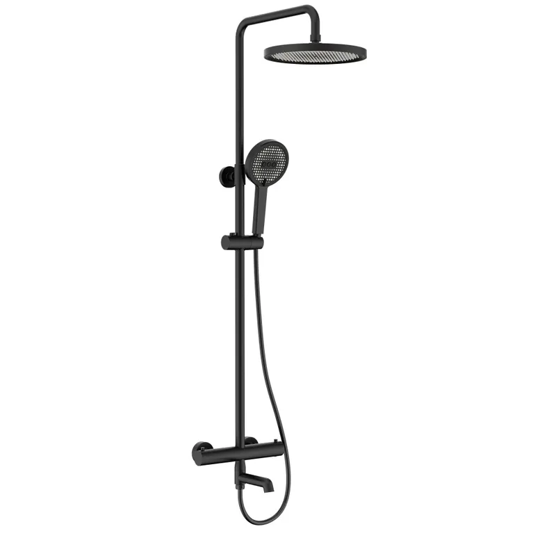 Душевая колонна с термостатическим смесителем Koer KB-57029-05 3 функции, цвет черный