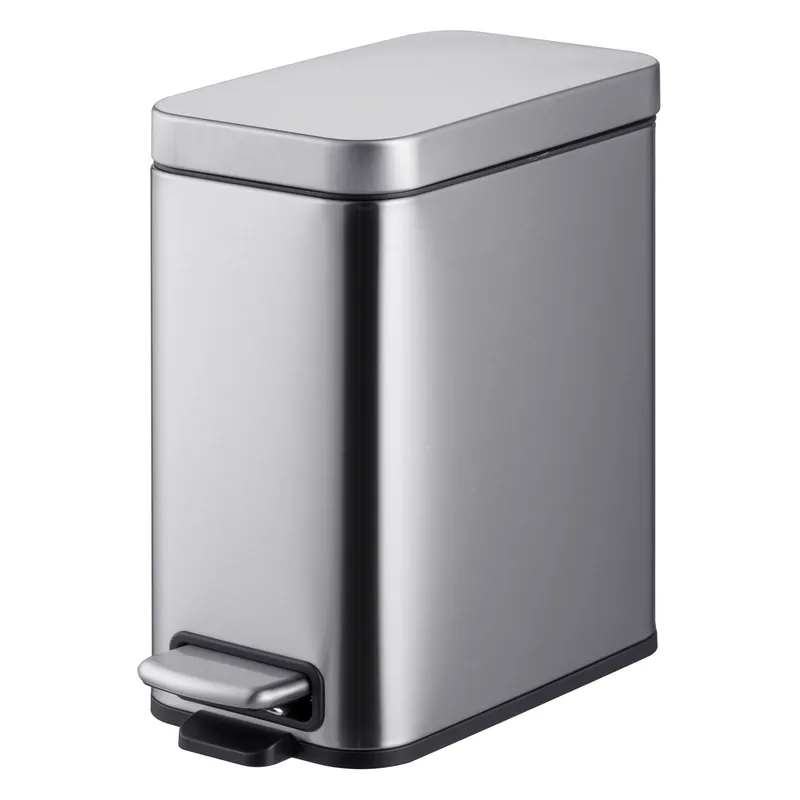 Мусорное ведро с плавным закрытием прямоугольное Mixxus Premium Quadro-TC0105 SS Color 5л цвет нерж