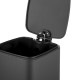 Мусорное ведро с плавным закрытием квадратное Zerix Kubix-TC0108 Black 8 л цвет черный