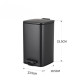 Мусорное ведро с плавным закрытием квадратное Zerix Kubix-TC0108 Black 8 л цвет черный