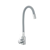 Смеситель для кухни с силиконовым. изл. Champion EZA-011 Chrome REFL.GRAY с нерж. стали