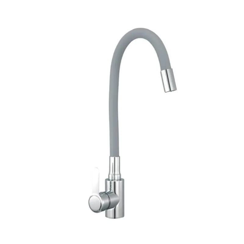 Смеситель для кухни с силиконовым. изл. Champion EZA-011 Chrome REFL.GRAY с нерж. стали
