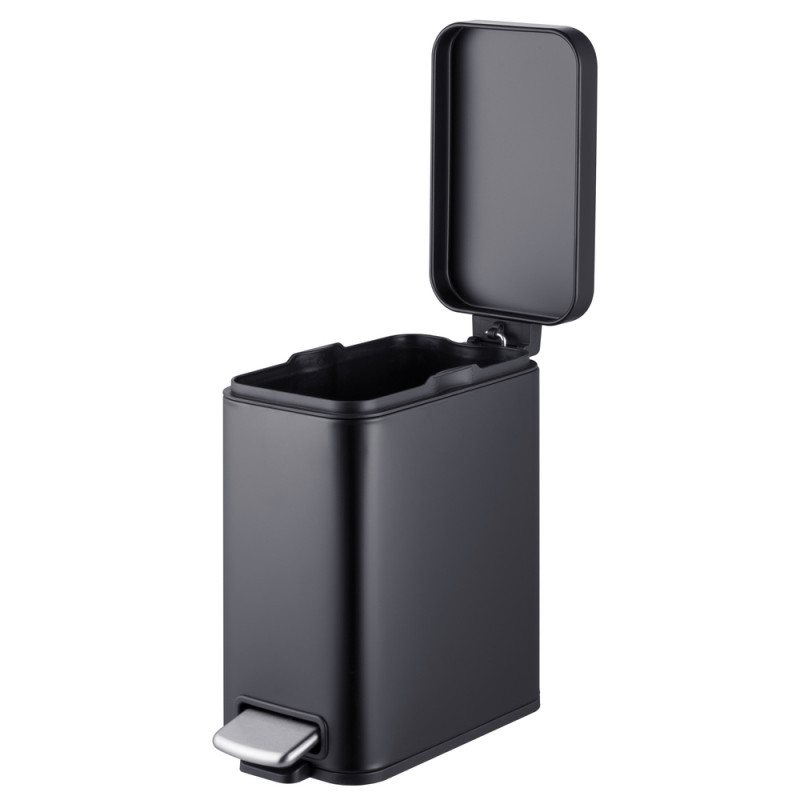 Мусорное ведро с плавным закрытием прямоугольное Mixxus Premium Quadro-TC0105 Black 5 л цвет черный