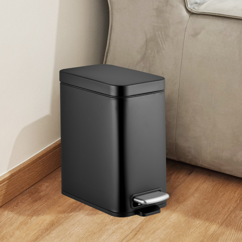 Мусорное ведро с плавным закрытием прямоугольное Mixxus Premium Quadro-TC0105 Black 5 л цвет черный