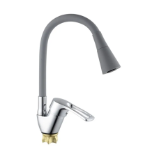 Смеситель для кухни с силиконовым изливом Champion YUB 011-181 (Nut) Refl.Grey