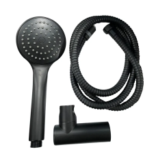 Душевой набор (шланг, лейка, кронштейн) Haiba SET-08 Black