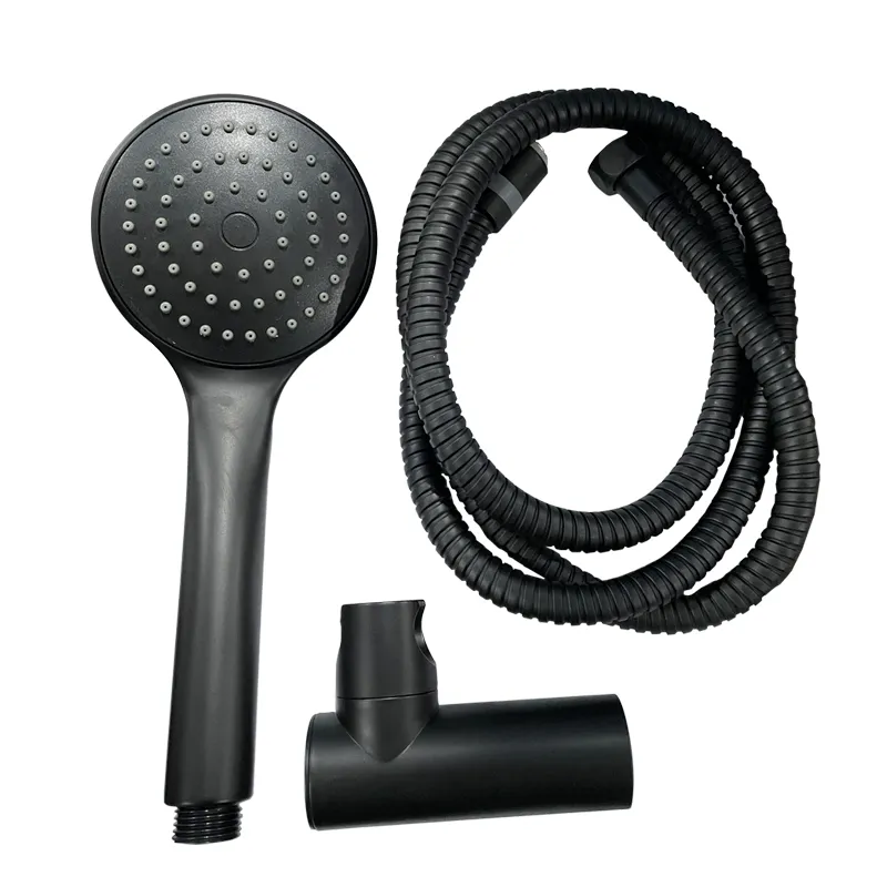 Душевой набор (шланг, лейка, кронштейн) Haiba SET-08 Black