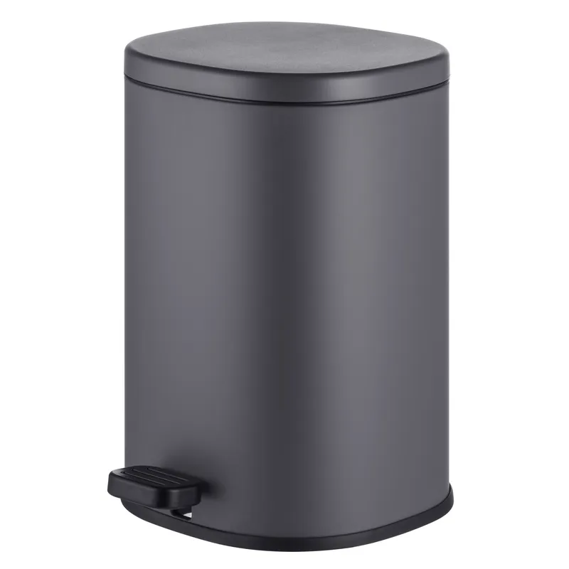 Мусорное ведро с плавным закрытием овальное Mixxus Premium Olivary-TC0105 Graphite 5 л цвет графит
