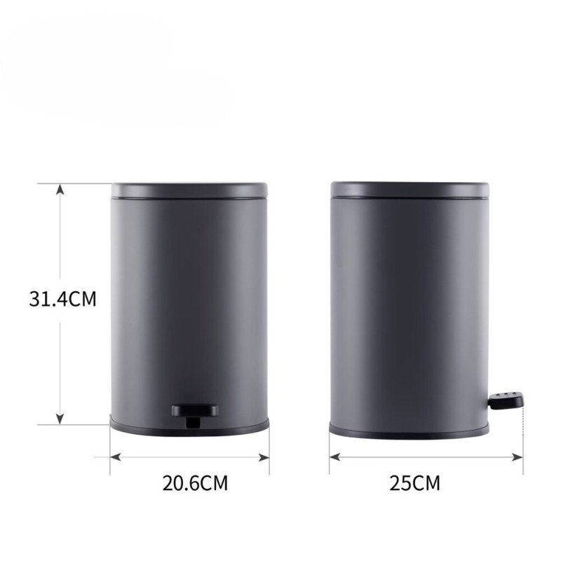 Мусорное ведро с плавным закрытием овальное Mixxus Premium Olivary-TC0105 Graphite 5 л цвет графит