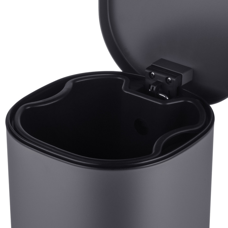 Мусорное ведро с плавным закрытием овальное Mixxus Premium Olivary-TC0105 Graphite 5 л цвет графит