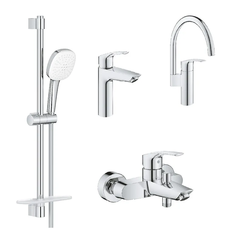 Набор смесителей Grohe Eurosmart 4 в 1 для ванной и кухни