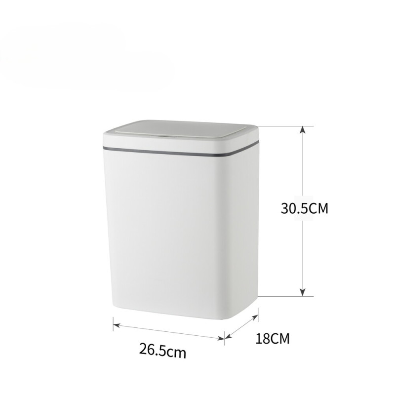 Мусорное ведро сенсорное прямоугольное Mixxus WAVE-TC0110 White 10 л цвет белый
