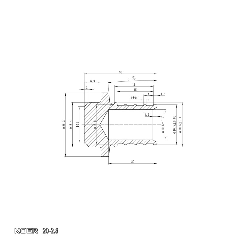 Заглушка Koer KA.P20 - 20(2.8mm)