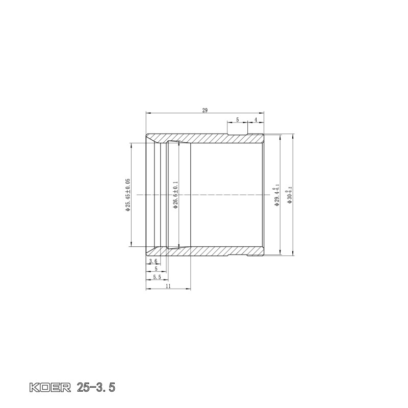 Гильза монтажная надвижная Koer KA.S25 - 25-3.5mm