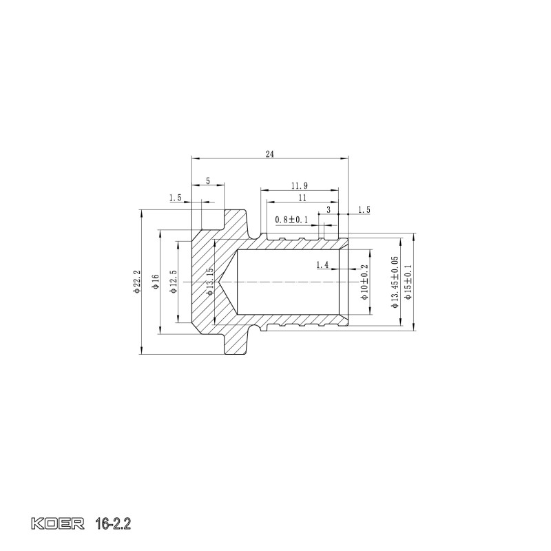 Заглушка Koer KA.P16 - 16(2.2mm)