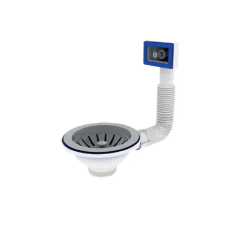 Выпуск резьбовой Zerix KS-01 3 1/2" с гибким прямоугольным переливом