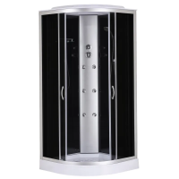 Бокс душевой с гидромассажем Mixxus STRONG SBH02-90x90x215-GR SATIN низкий поддон