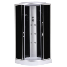 Душова кабіна з гідромасажем Mixxus STRONG SBH02-90x90x215-GR SATIN низький піддон