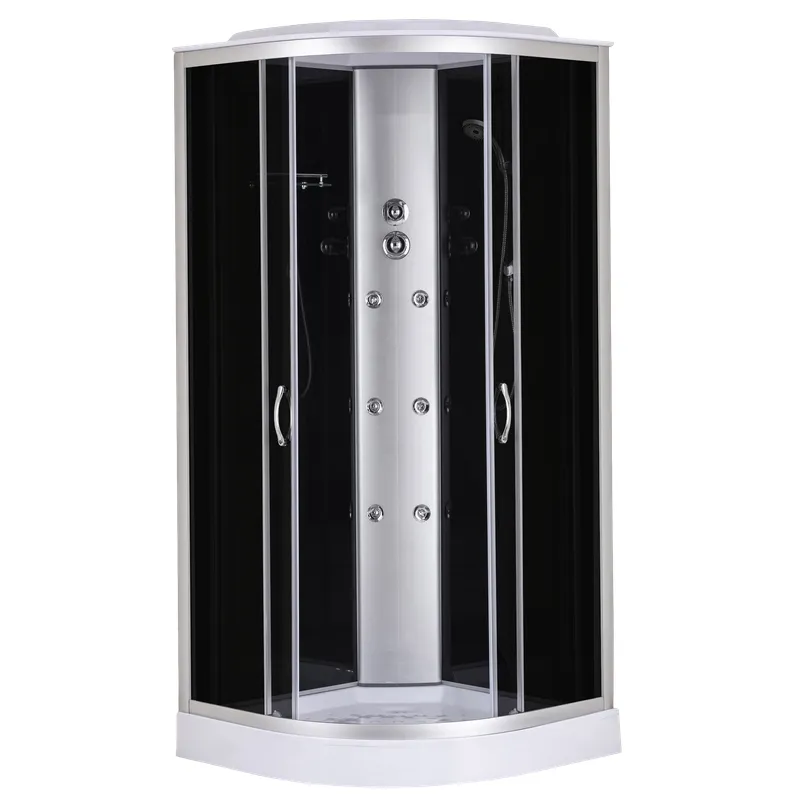Бокс душевой с гидромассажем Mixxus STRONG SBH02-90x90x215-GR SATIN низкий поддон