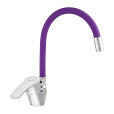 Смеситель для кухни Zerix YUB 279 с фиолетовым гибким изливом
