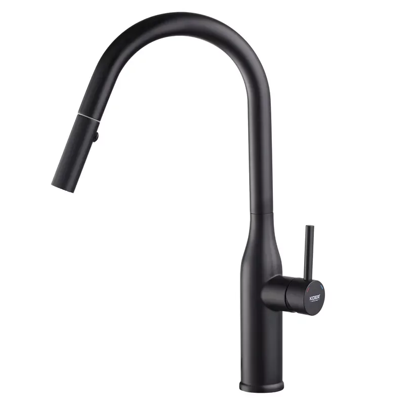 Кухонный смеситель с выдвижным изливом KOER KI-70004-05 (нерж. сталь)
