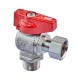Кран шаровый Roho R116-050 -1/2"х1/2" ВЗ угловой Н/Г, ручка "бабочка" красная
