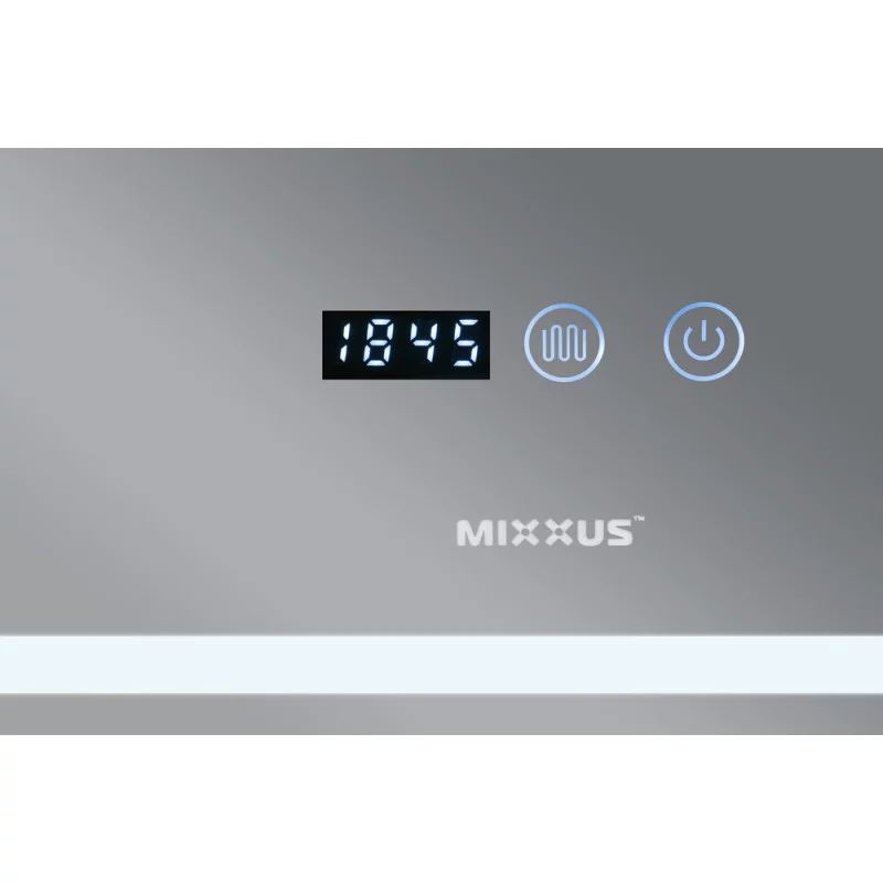 Зеркало Mixxus STYLE MR03-90x70 с Led Touch, Anti-fog, димером, регулятором яркости, часами (MI6007