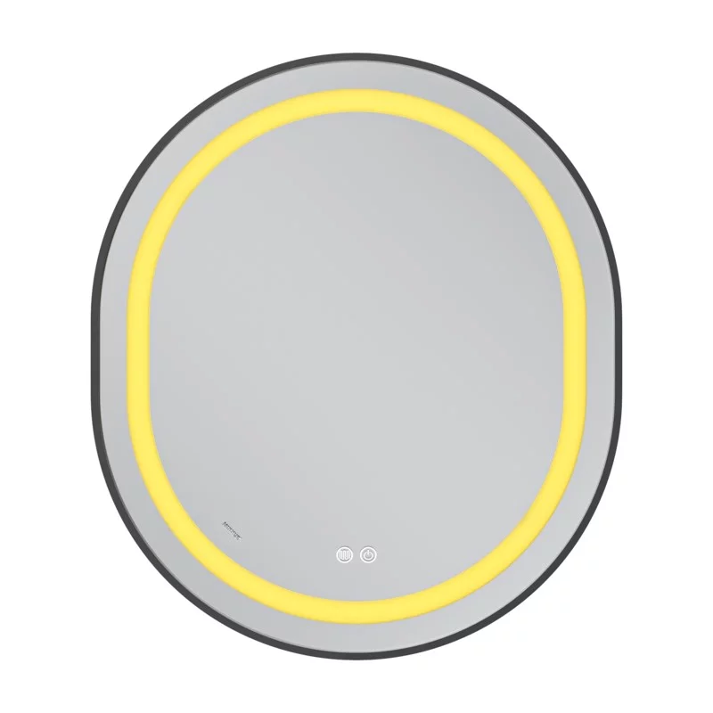 Зеркало Mixxus Premium ELLIPSE MV05-80x70-Reverse BLACK с Led Touch, Anti-fog, димером (3-6,5kK) (M