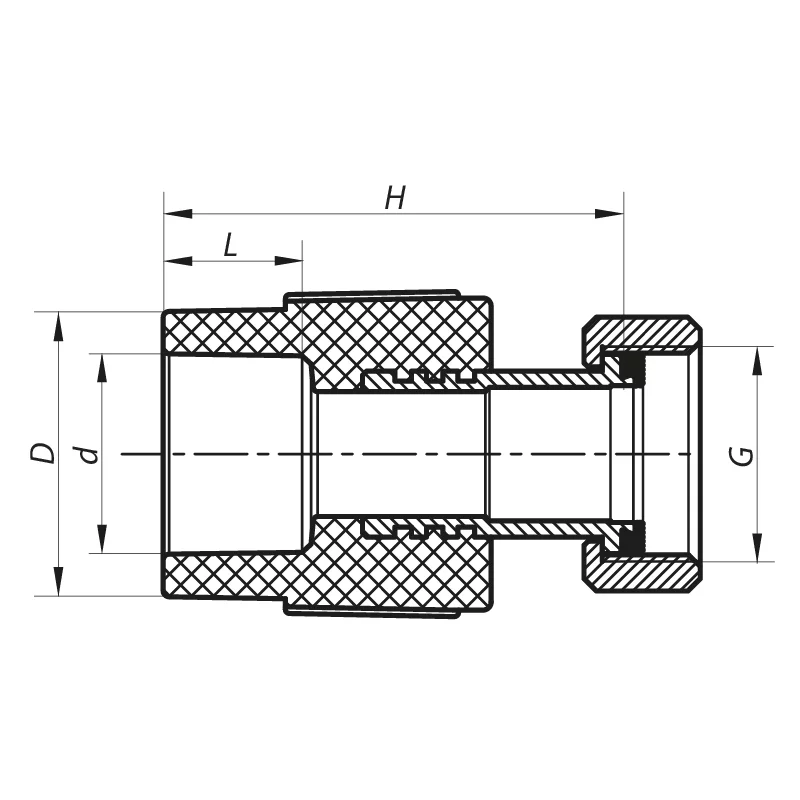 Муфта с накидной гайкой 32x1F PPR Koer K0143.PRO