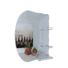 Зеркало настенное Zerix SOLO MOZ01-65x85x10 ассиметичное с 3-мя полками