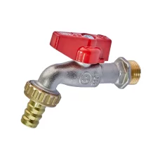 Кран садовый Roho R363-050 -1/2", ручка "бабочка" красная