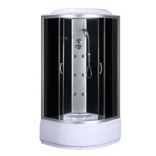 Бокс душевой с гидромассажем Mixxus STRONG SBH01-90x90x215-GR SATIN с высоким поддоном