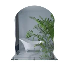 Зеркало настенное Zerix MIRRA MRZ02-45x60x10 прямоугольное с дугообразным верхом, фигурными боками