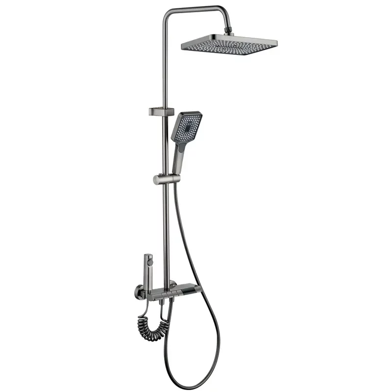 Душевая колонна со смесителем Mixxus Premium RIVIERA 009-J GRAPHITE с кнопкой переключения, 4 режим