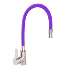 Смеситель для кухни Zerix LR74004-8 с фиолетовым гибким изливом