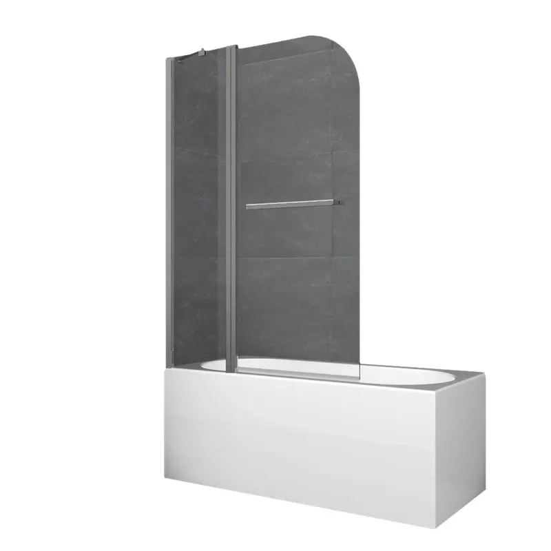 Шторки стеклянные на ванну Koer SR BS04-95x140-TR-07 прозрачное стекло 6мм, графит