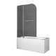 Шторки стеклянные на ванну Koer SR BS04-95x140-TR-07 прозрачное стекло 6мм, графит