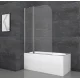 Шторки стеклянные на ванну Koer SR BS04-95x140-TR-07 прозрачное стекло 6мм, графит
